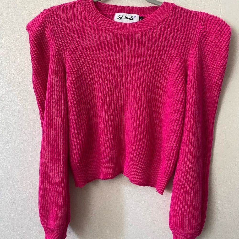 Fuschia Pink Flirty Sweater 